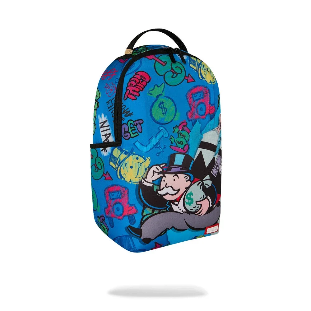Sprayground Monopoly Grab & Go Go Go Backpack Unisex Blue Shoulder Strap SPR376